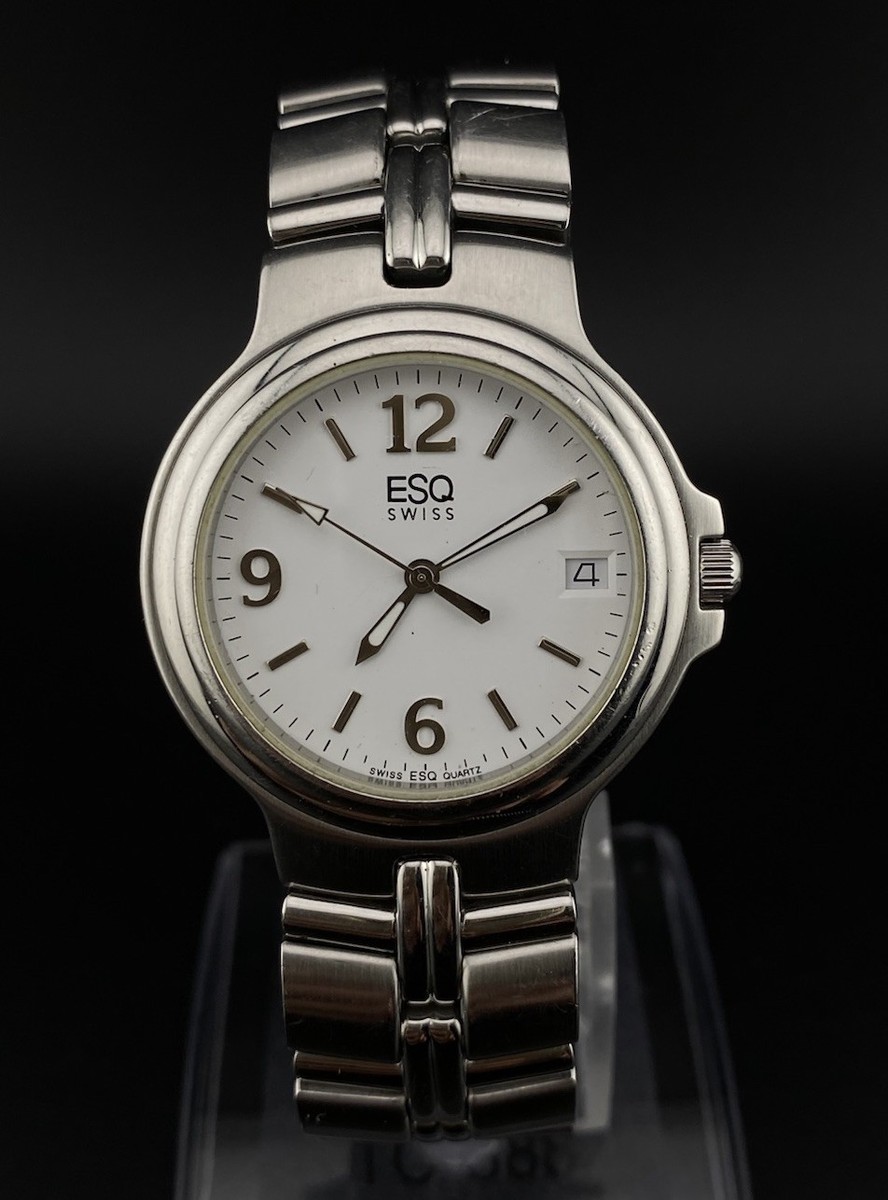 ESQ By Movado Swiss Squire White Date Dial Stainless Steel  display picture 3