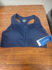 Aeropostale Sport Front Zip Bra NAVY BLUE Size LARGE NWT