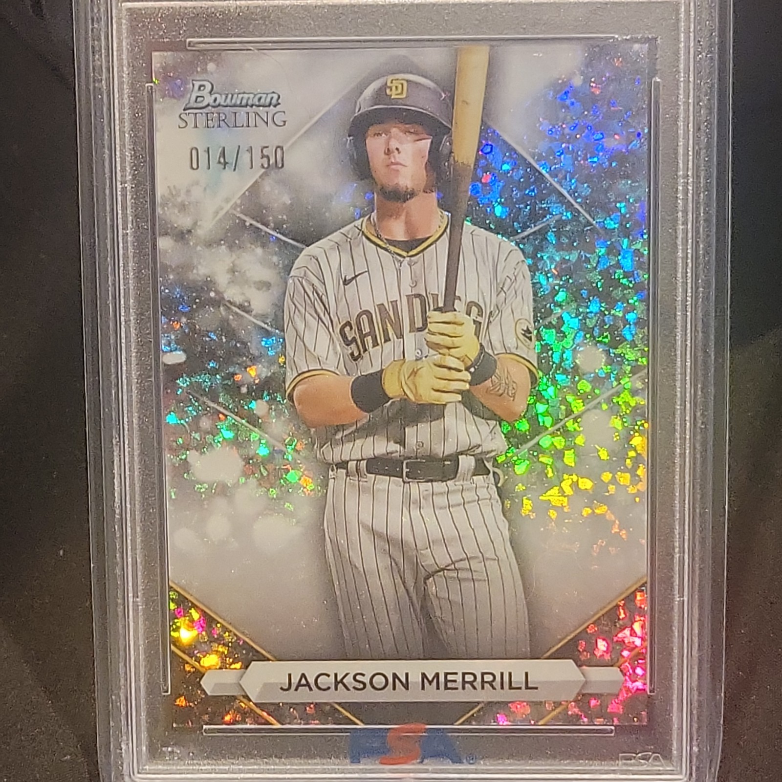 2023 Bowman Sterling Jackson Merrill /150 Mini Diamond Refractor PSA 10 #BSP56 view 4