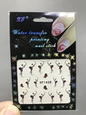 1Sheet/Lot Popular Exquisite Water Transfer DIY Nail Sticker XF1438