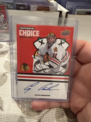 2025 Chicago Blackhawks Centennial Choice Signatures Craig Anderson #CS-CR Auto