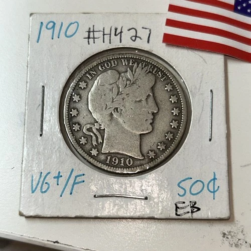 1910 Philadelphia Half Dollar Better Date Very Good+ to Fine-almost Full Liberty