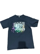 Jonas Brothers Shirt Women Size S Black Y2K The Burning Up Tour 2008 Tee