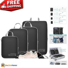 Compression Packing Cubes Set   5 Lightweight Luggage Organizers bags for Travel