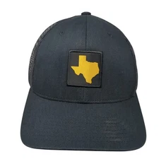 Texas Map Snapback Mesh Back Trucker Hat Black One Size Solid Yupoong