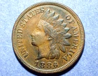 1886 Type 2 Indian Cent  XF