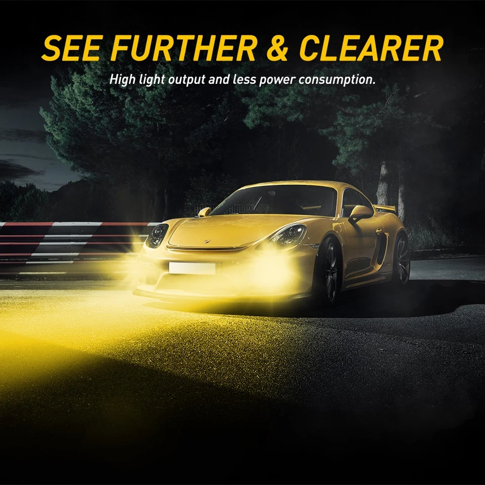 Lámparas antiniebla LED H11 H16JP H8 bombilla ámbar 3000K amarillo antiniebla súper brillante Foto 3 de 4
