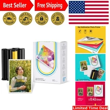 Amber M100/M200 4x6" Photo Printer 80 Sheets Photo Paper & 2 Ink Cartridges R...