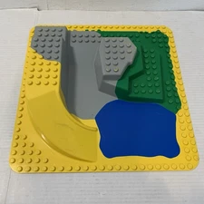 Vtg LEGO Duplo Zoo 15"x15" Base Plate Raised 3-D Water Land Slide Pond Green