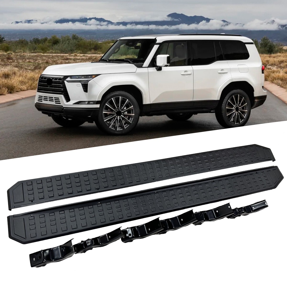 2PCS Black Running Board fits for Lexus GX550 2024-2026 Side Steps