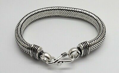 Details about   01 Piece Silver Bracelets Bali Snake Chain 3mm Round Chain Bracelet 21 cm Long 