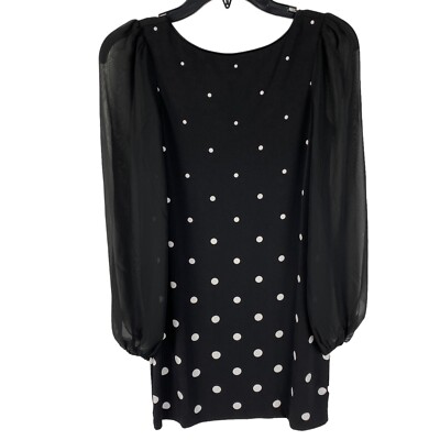 WHBM Black/White Polka-Dot Dress Size XXSP XXS Petite Long