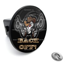 2 Tow Hitch Receiver Plug Cover Insert For Suvs Trucks - Back Off Skull