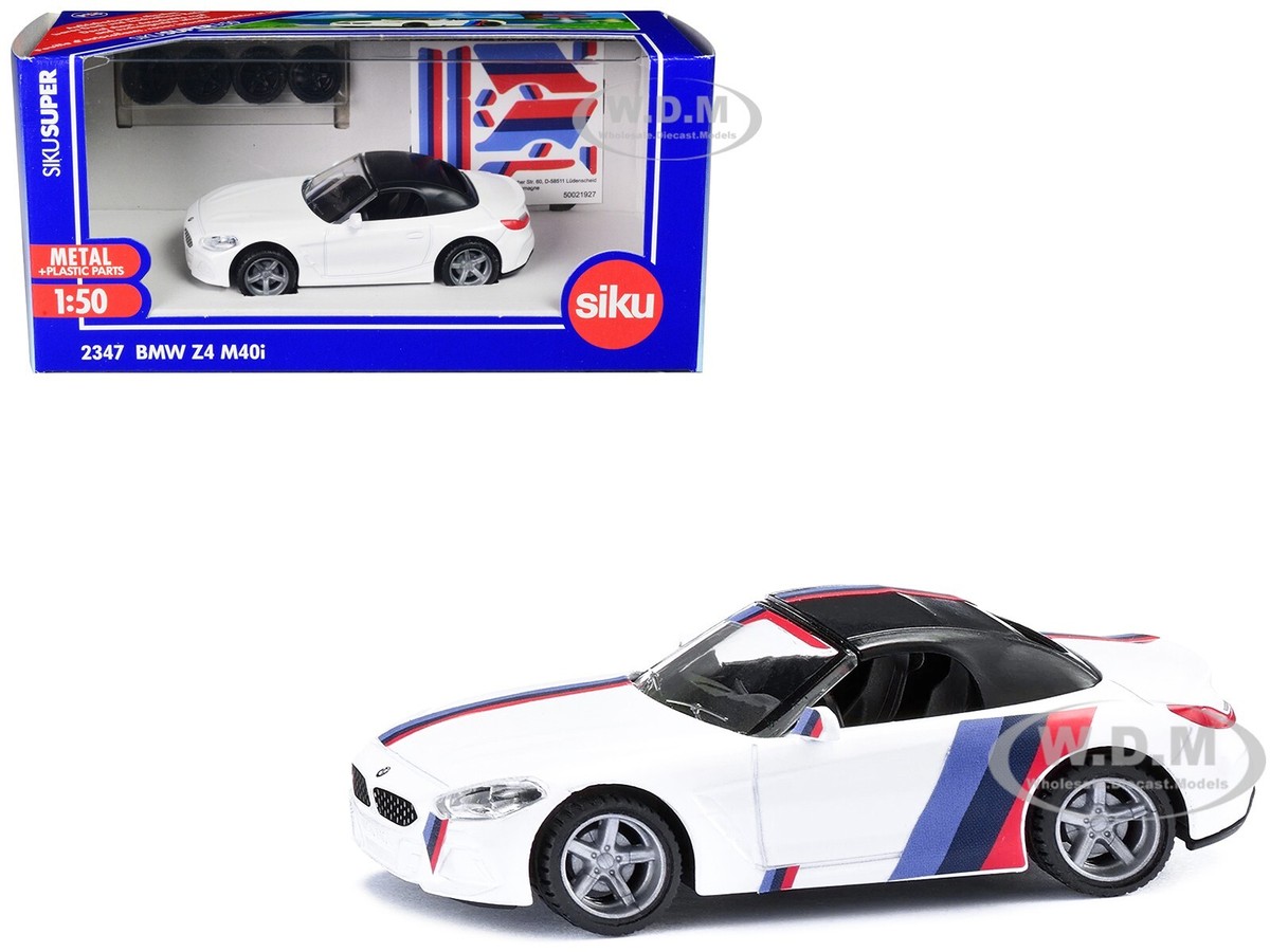BMW Z4 M40I CABRIOLET WHITE W/EXTRA WHEELS & DECALS 1/50 DIECAST BMW Z4 M40I CABRIOLET WHITE W/EXTRA WHEELS & DECALS 1/50 DIECAST