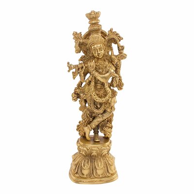 Hindu Gott Lord Krishna Mit Flöte Statue Idol Figurine Showpiece 13 Zoll