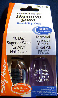 Sally Hansen Diamond Shine 10 Day Base Top Coat + Cuticle & Nail Oil - New