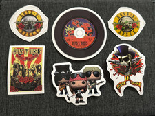 Lot 6 GUNS N' ROSES 1 5/8" to 3" Band Logo STICKERS Fast FREE SHIP Axl Rose