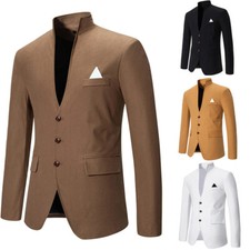 Men's Solid Color Wedding Casual Slim Fit Suit-Tops Formal Dress Blazer Jacket