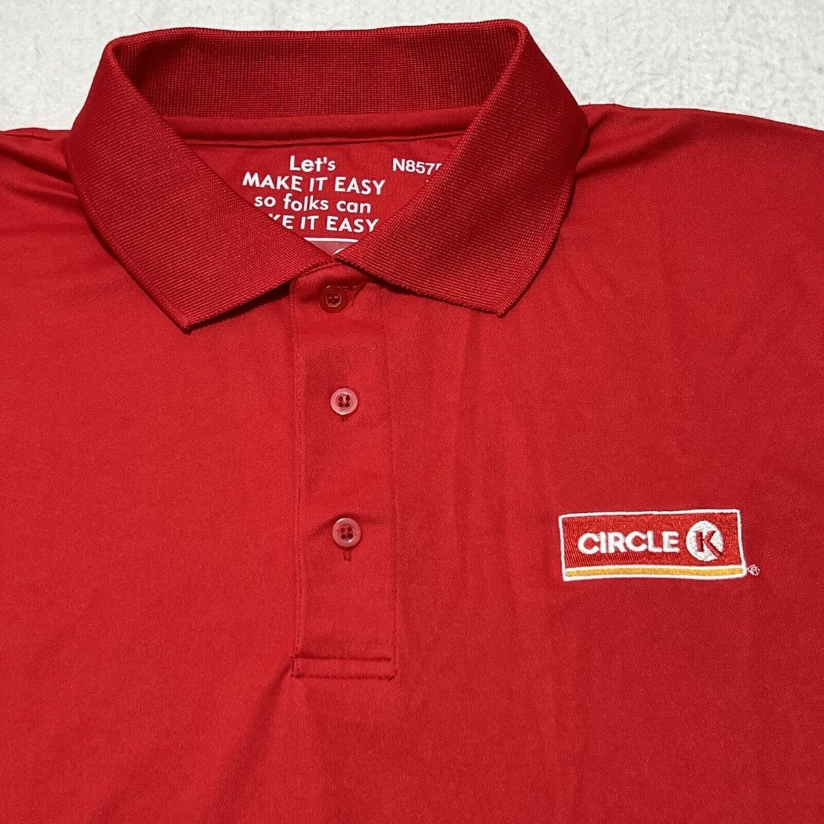 Circle K Men's Large Gas Station Employee Polo Red Logo Workwear