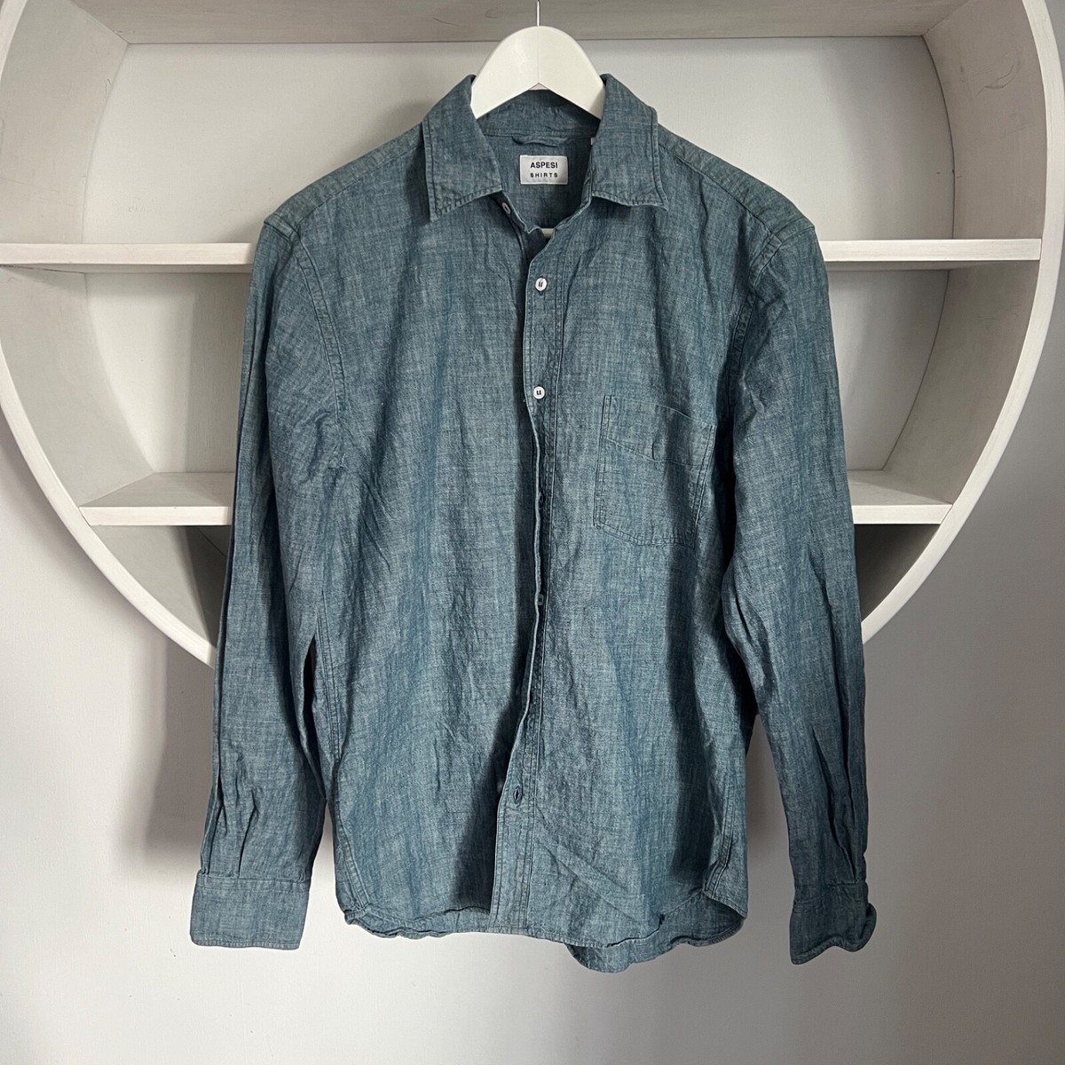 Men's ASPESI Casual Blue Shirt Size 40 / 15 3/4 / M | eBay