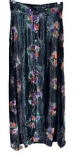 RARE Vintage '70's Psychedelic Crushed Velvet TIE DYE SKIRT W- 24 LONDON RIC RAC
