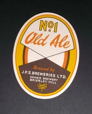 Beer label No1 Old Ale J P Simpkiss Dennis Brewery Brierley Hill Staffs BL3