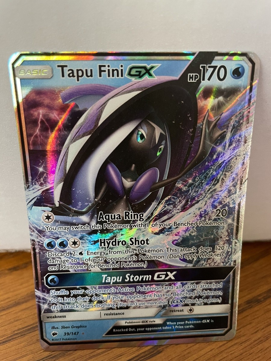 tapu fini pokemon card GX Burning Shadows 39/147 Holo Ultra Rare TCG Near Mint 152/147 / Secret Rare Card Type / HP / Stage Tapu Lele-GX & Tapu Fini-GX