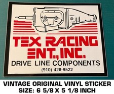 Tex Racing Driveline Components Vintage Original Sticker Decal - Drag - Nhra Tex Racing Driveline Components Vintage Original Sticker Decal - Drag - Nhra