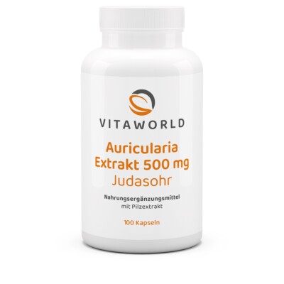 Vita World Auricularia Extrakt 500mg 100 Kaps Vegan, 50% Polysaccharide Judasohr