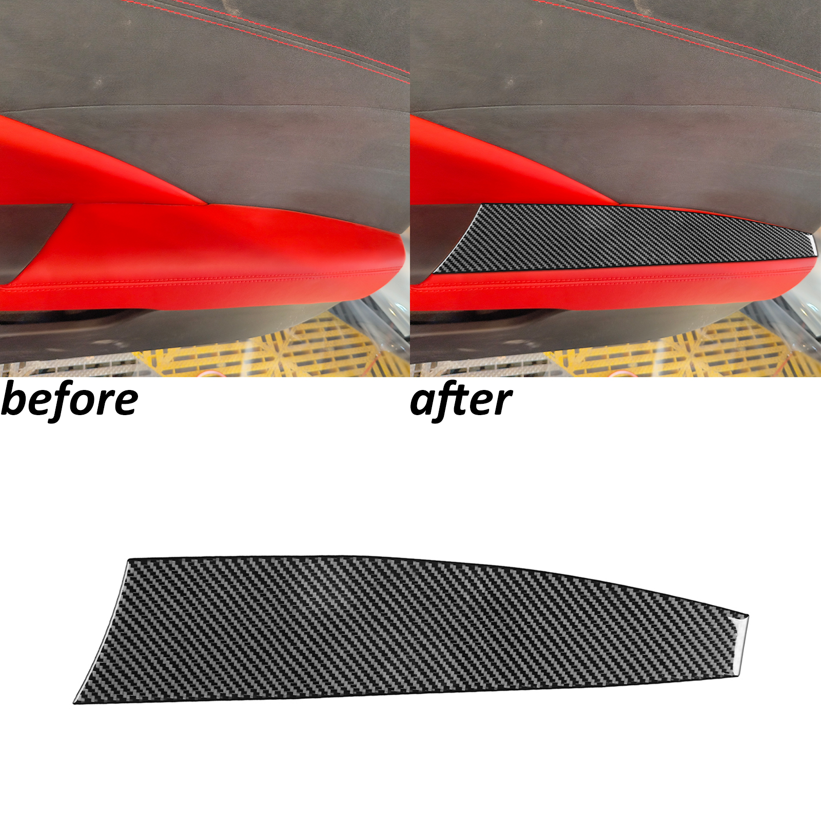 Real Carbon Fiber Co-pilot Door Armrest Panel Cover Trim For Corvette C7 2014-19