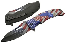 8.5" USA Flying Eagle Folding Knife Stainless Steel Blade ABS Handle