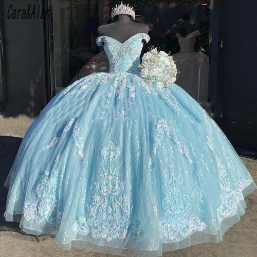 baby blue quinceanera dresses Quinceanera Dress 3D Flower Long Ball Gown