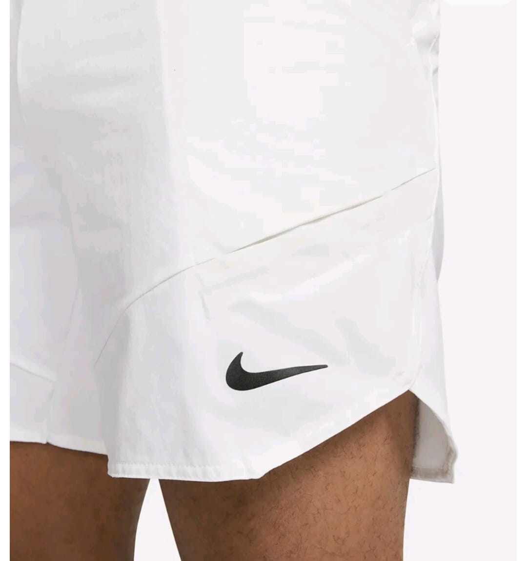 Nike Men Sz XXL Court Dri-Fit Advantage 7” Tennis  Shorts White-Black DD8329-100 thumbnail 3