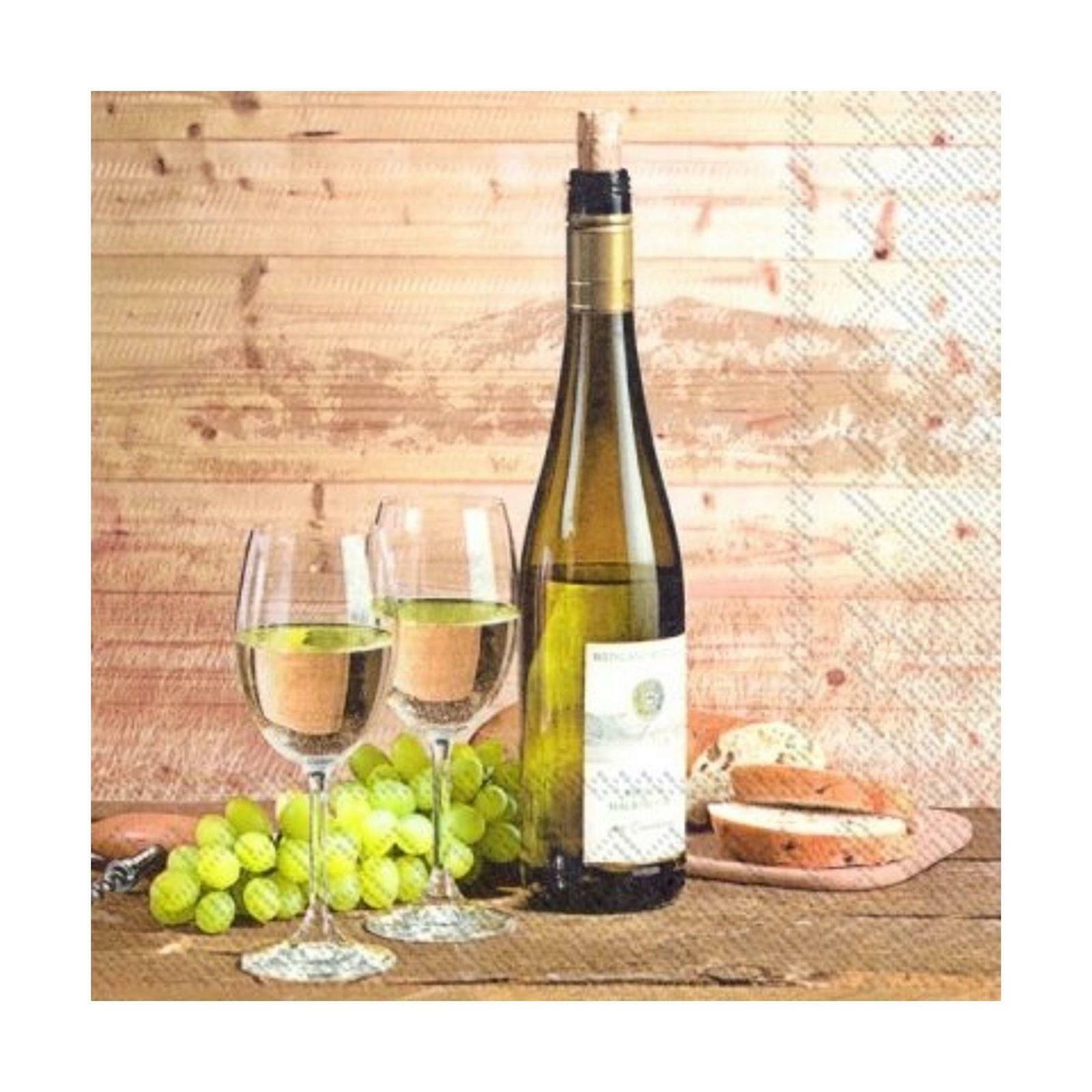 Taste Of White Wine Paper Napkins Vineyard Party 3 Ply Disposable Serviettes