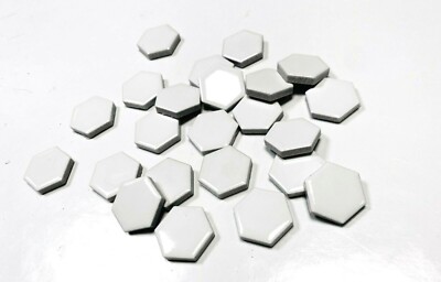 White 1'' Hexagon Glossy Ceramic Arts Craft Decorative Installations Pack of 10