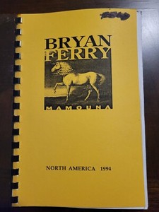 1994 BRYAN FERRY-tour itinerary- Mamouna Tour - NOT SOLD TO THE PUBLIC
