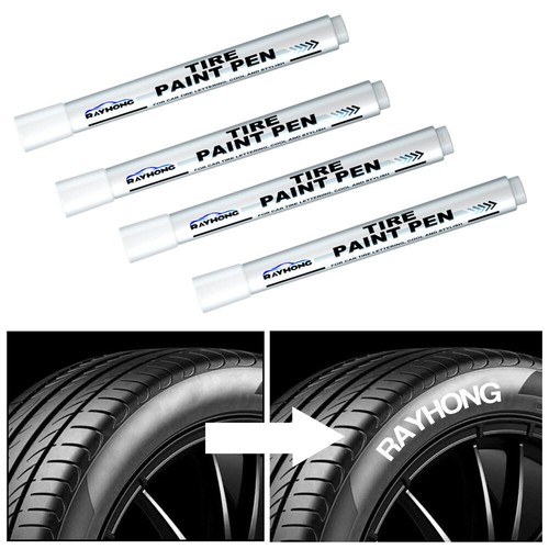 4x White Paint Pens Marker Waterproof Permanent Car Rubber Tire Lettering Tool - Picture 8 of 11