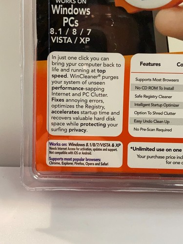 Win Cleaner One Click USB PC Computer Clean Repair Protect Windows - New In Box - Picture 7 of 8
