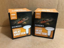 2x Flukers Ceramic Heat Emitter Natural Infrared Bulb Lamp Desert Reptiles