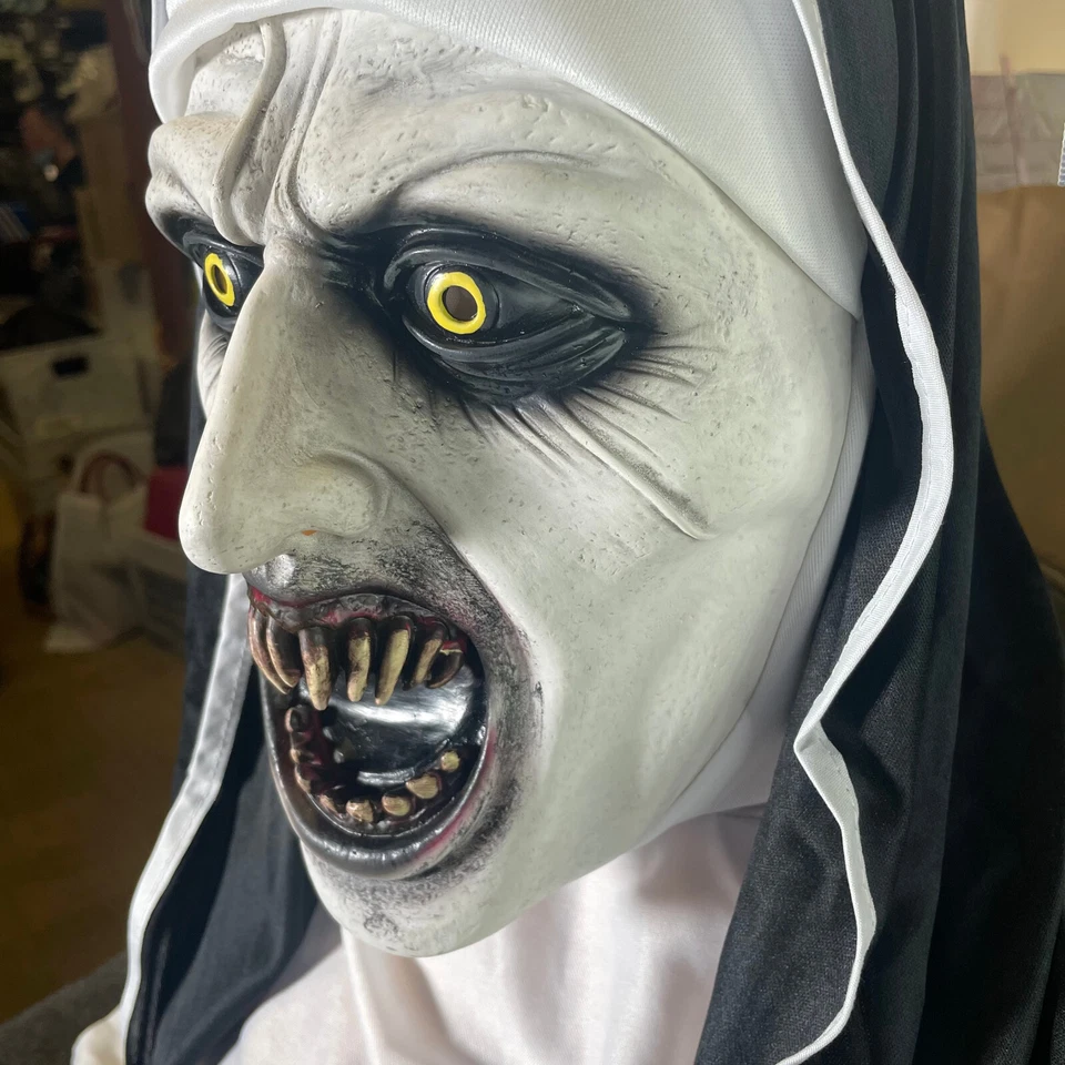 Scary Cosplay The Nun Full Face Halloween Mask Costume Horror Creepy Party Props - Image 4 of 4