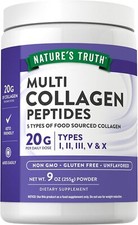 Multi Collagen Peptides Powder  9 oz  Unflavored  Non-GMO  by Nature's Truth