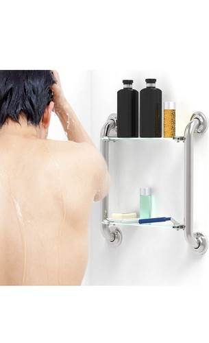 AmeriLuck 500lbs Support 1.25in x 16in Double Grab Bars with 2 Tiers Tempered... - Picture 2 of 4