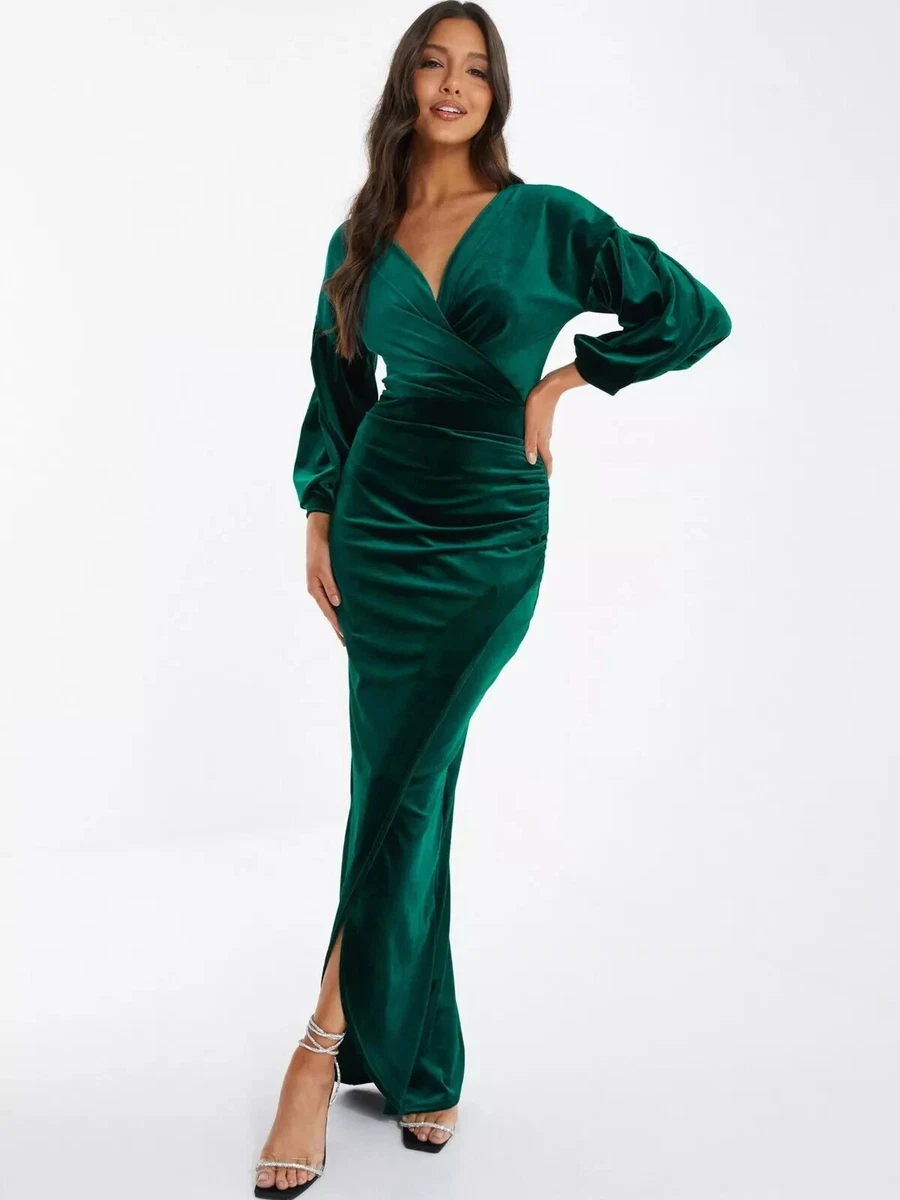 boohoo green velvet dress The Green Stand Cut Out Velvet Mini Dress & Reviews - Green - Dresses