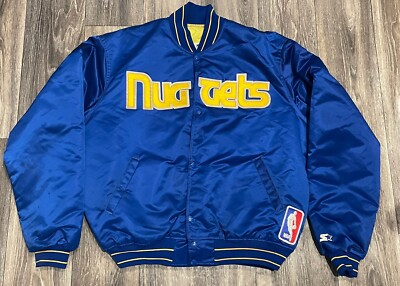 VTG 80s Denver Nuggets NBA Starter Authentics Satin Jacket Made in USA XL Spell