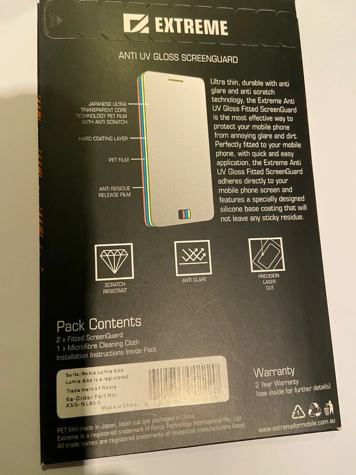 Protector Pantalla Nokia Lumia 800 PACK DOBLE XSG-NL800 de Extreme. Nuevo Foto 2 de 2