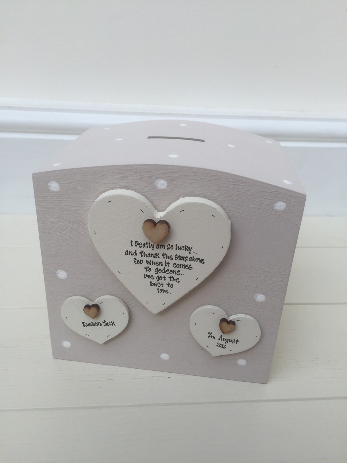 personalised money box for baby boy