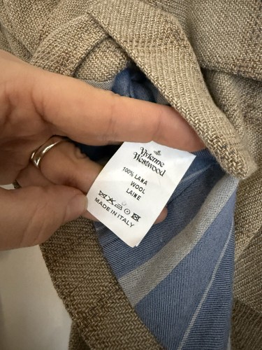 VIVIENNE WESTWOOD GOLD LABEL JACKET IN BEIGE AND GREY WOOL - Picture 6 of 8