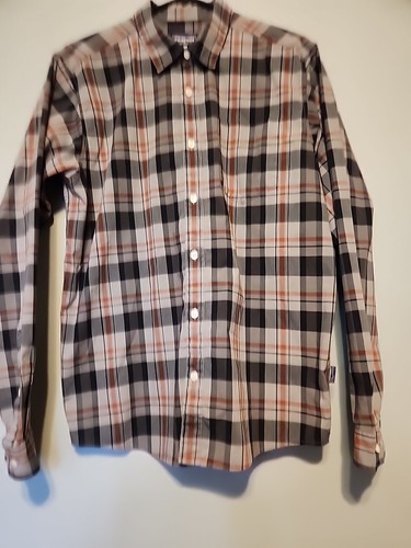 VTG Patagonia Mens Button Down Plaid Shirt Organic Cotton Long Sleeve brown Sz M - Picture 2 of 12