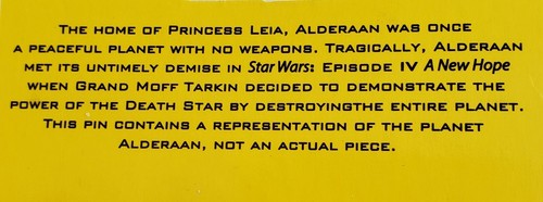 DISNEY STAR WARS SCI-FI ACADEMY ALUMNI-PIECE OF ALDERAAN HISTORY PIN-FREE SHPG! - Picture 6 of 7