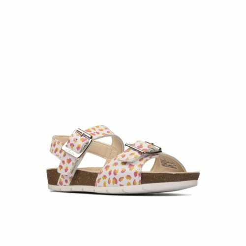 Sandali da bambina Clarks River Sand bianchi in pelle combinata taglia UK 11 1 2 F